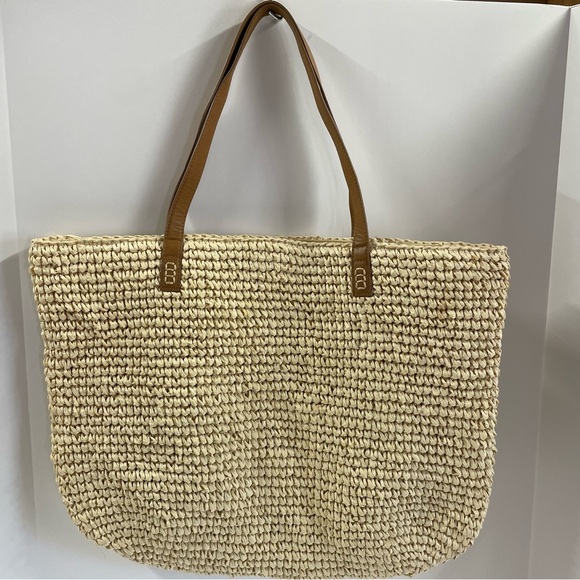 Style & Co. Palm Tree Woven Tote Beach Bag - Picture 8 of 10